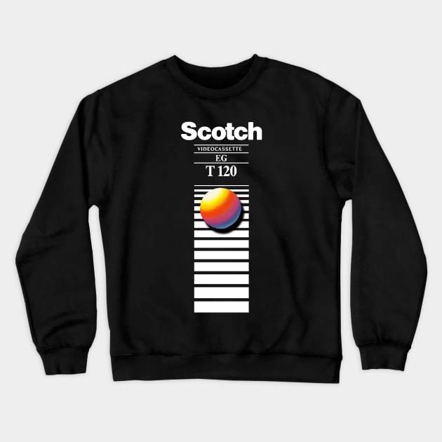 Retro VHS Tape Crewneck Sweatshirt by GuitarManArts